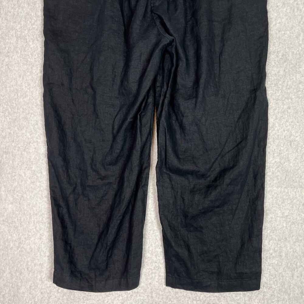 Quince Black 100% European Linen Cropped High Waisted Pants Size XL - Picture 7 of 14